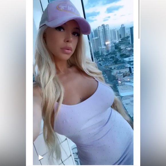 Lavender Rhinestone Mini Dress - Picture 3 of 7